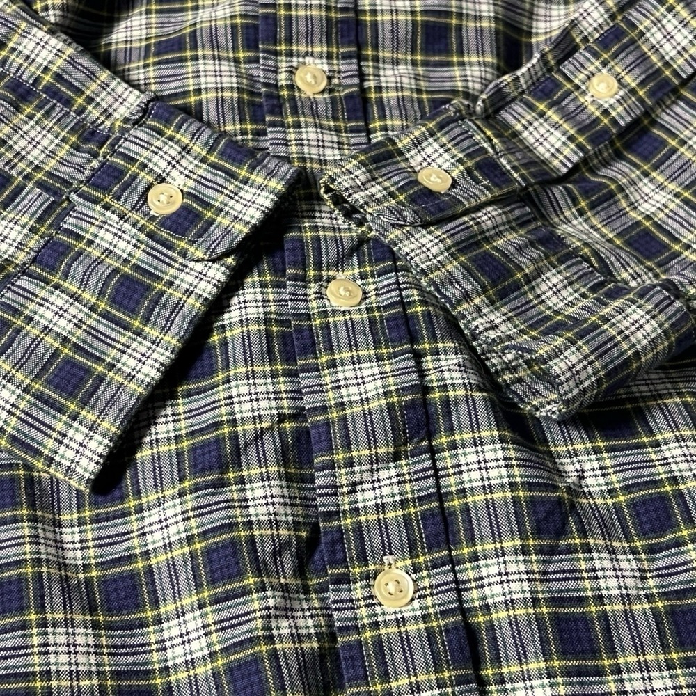 Polo Ralph Lauren Oxford Button Front Long Sleeve‎ Shirt Men's Plaid XXL Blue - Picture 9 of 9
